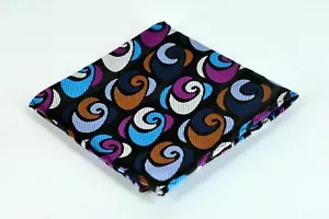 Lord R Colton Masterworks Argos Brown & Purple Geo Silk Pocket Square - $75 New - Picture 1 of 3