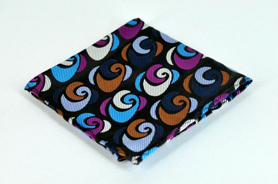 Lord R Colton Masterworks Argos Brown & Purple Geo Silk Pocket Square - $75 New - Image 1 of 3