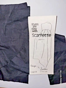 Vintage Scarfette Scarf Black- RARE  1978 Retro-New - Picture 1 of 5