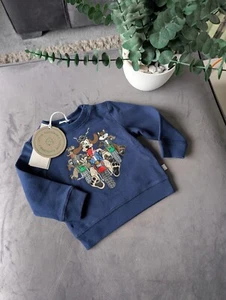 New Stella McCartney Kids Dog Biker Baby Sweater Jumper Boys UK 6 Months Navy - Picture 1 of 14