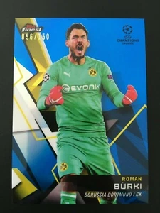 2018-19 Topps Finest UEFA Champions League Blue Refractor Roman Bürki ed/150 BVB - Bild 1 von 2