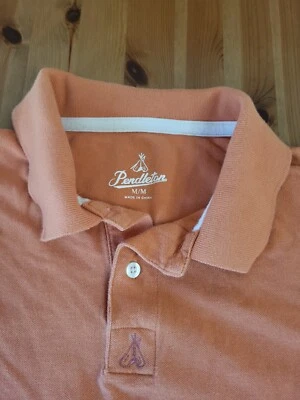 Pendleton Polo Para Hombres Mediano Naranja Manga Corta Informal Algodón Adulto * Foto 1 de 4