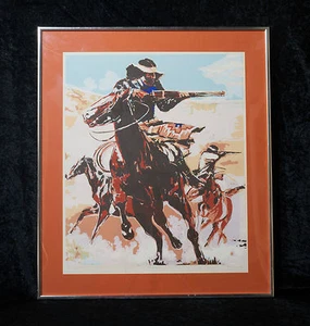 Signed William Bill McCauley Western Lithograph Warpath Print Artwork Art - Picture 1 of 8