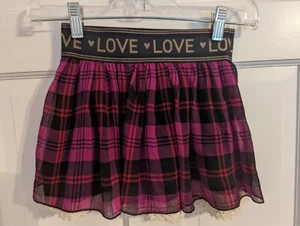 Jessica Simpson Lacy Purple & Black Plaid Layered Eryn LOVE Skirt Girls sz XS - Picture 1 of 7