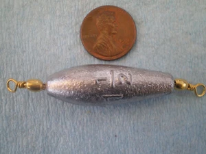 10 PCS. TROLLING SINKER 1-1/2 OZ. W/#7 BRASS BARREL SWIVEL - Picture 1 of 2