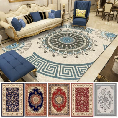 Traditional Area Rugs Velvet Medallion Hallway Runner Rug Living Room Carpet Mat - Image 1 of 4