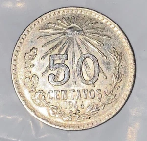 Mexiko 50 Centavos .720 Silber Weltmünze 1944 - Bild 1 von 20