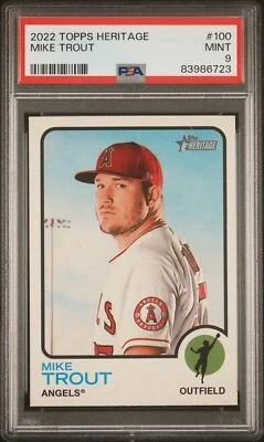2022 Topps Heritage 100 Mike Trout - PSA 9 - Image 1 of 2