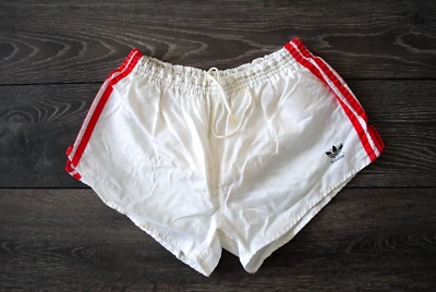 ADIDAS MADE IN WEST GERMANY SHORTS ORIGINALS VINTAGE RETRO NYLON WHITE SIZE D6 M - Image 1 of 4