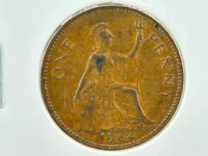 1964 United Kingdom England Elizabeth II One Penny Coin Royal Mint 1C SP91 - Picture 1 of 2