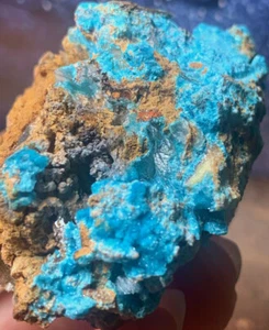 VERY RARE GEM BLUE SERPIERITE NATURAL AAA GRADE CRYSTAL ON MATRIX LAVRIO GREECE - Picture 1 of 7