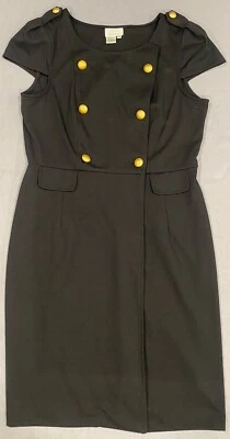 Vestido de mujer DONNA MORGAN 14 negro manga gorra funda botón dorado ocasión especial Foto 1 de 4