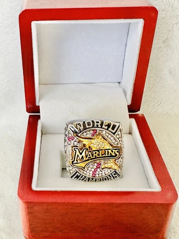 2003 Florida Marlins World Series Ring W Box, 🇺🇸 SHIP Cover