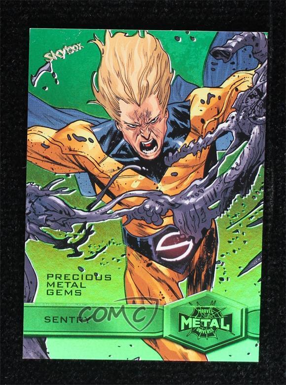 2022 Marvel Metal Universe Spider-Man High Series PMG Green 6/10 Sentry #175