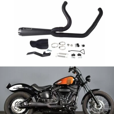 Para 2018-2024 Harley Street Bob FXBBS 114 Club Style Kit de sistema de escape 2 en 1 Foto 1 de 4