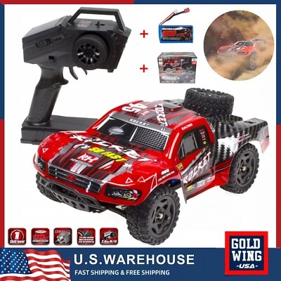 REMO 1/16 RC Truck 2.4Ghz 4WD High Speed Off-road RC Car Short Course Truck Red - Image 1 of 4