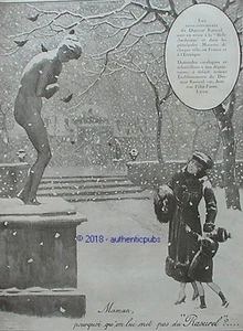 PUBLICITE DOCTEUR RASUREL SOUS VETEMENT HIVER NEIGE STATUT NUE DE 1922 FRENCH AD - Picture 1 of 1