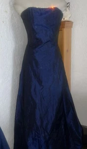 Abito vintage Jessica McClintock Gunne Sax anni 80 formale blu scintillante mezzanotte taglia 4 - Foto 1 di 8