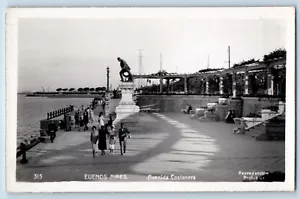 Buenos Aires Argentina Postcard Avenida Costanera c1940's RPPC Photo - Picture 1 of 2