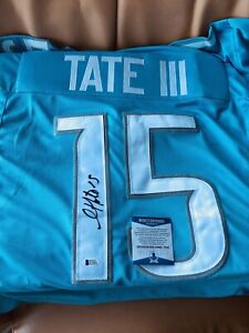 Golden Tate Signed Autographed Custom Lions Jersey Beckett BAS Witnessed AUTO