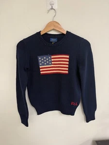 [New with imperfections] Polo Ralph Lauren Girl's Iconic Flag Sweater 313668609 - Picture 1 of 11