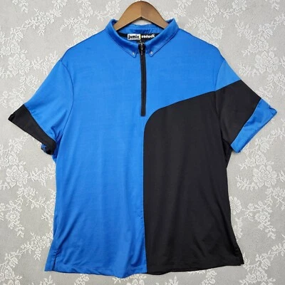 Jamie Sadock Golf Polo Shirt Women's XL Athletic Half Zip Blue Black Colorblock - Image 1 of 4