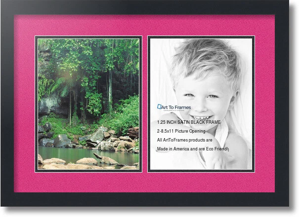 Marco de fotos ArtToFrames Collage Mat con 2 aberturas de 8,5x11" en negro 38 Foto 1 de 1