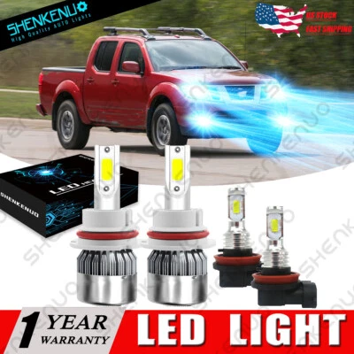 Combo faros LED Hi-Lo + kit de luces antiniebla 4x 8000K para Nissan Frontier 2005-2018 Foto 1 de 4