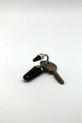 Llavero vintage de plata esterlina de ónix negro corte lengua ónix raro inusual Foto 1 de 4