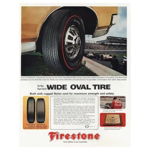 1967 Firestone Wide Oval Tire: Indianapolis 500 Vintage Print Ad - Picture 1 of 1