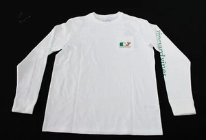 Vineyard Vines Boys' Long Sleeve Irish Flag Whale Pocket Tee WR4 White Medium - Picture 1 of 5