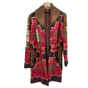 Lauren Ralph Lauren Sweater Cardigan Xsmall Aztec Indian Southwest Wrap Shawl - Picture 1 of 11