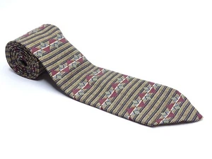 ROBERT TALBOTT STUDIO Michael David LTD Tan Gold w/Multi-color Pattern Silk Tie - Picture 1 of 9