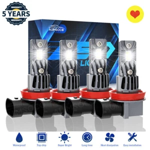 4X H11+H11 LED Headlight Kit Combo Bulbs 6K High Low Beam Super White Bright - Picture 1 of 14