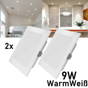 2X LED Panel Einbaustrahler 230V Spot Einbauleuchten 9W Warmweiß Deckenleuchte - Bild 1 von 11