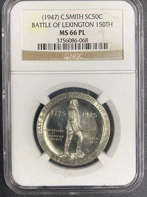1925 Battle of Lexington 150th Commem. Half. MS66P/L NGC - Image 1 of 3