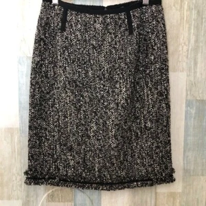 TALBOTS Wool Blend Pencil Skirt Womens 2 P Petite Black Boucle Office Siren NEW - Picture 1 of 11