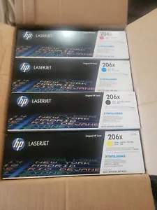 HP 206X Black Cyan Magenta Yellow Toner W2110X W2111X W2112X W2113X Set - New - Photo 1/3
