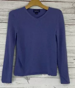 Charter Club Womens Purple 2 Ply 100% Cashmere V-Neck Sweater Size S - Picture 1 of 6