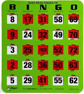 Shutter Slide Bingo Cards Only - 8” x 9” - 5-Ply Green Cardstock - Easy to read - Picture 1 of 8