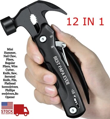 WHOESTSICH Multiool Axe,Survival Gear Kit,12 in 1 Camping Gear with Hatchet Hammer Plier