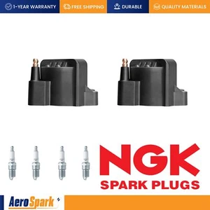 2 Ignition Coil + 4 NGK Spark Plugs for 1998-2003 Chevrolet S10 2.2L I4 DR39 - Picture 1 of 5