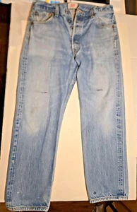 De colección ~ Levi's 501 36 x 32 Para hombres Azul Jean Denim + Manchas de Pintura - Imagen 1 de 8