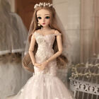 60Cm Bjd Doll 1/3 Ball Jointed Girl Doll 24" Bride Doll Replaceable Eyes Clothes