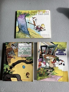 CALVIN & HOBBES Bill Watterson Book Lot - Sunday Pages Essential & Indespensable - Picture 1 of 4