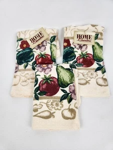 Neu mit Etikett Vintage Cecil Saydah Küchengeschirrtuch Geschirrlappen Waschlappen Blume Obst Motiv - Bild 1 von 8