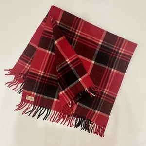 Vintage FARIBO Faribault Woolen Mills Co 100% Wool Fringed Plaid Stadium Blanket - Picture 1 of 3