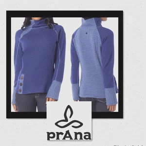 prAna Damen Größe XS - Lucia Wollmischung Trichterkragen Fleecepullover Lila L/S - Bild 1 von 22