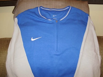 耐克 Dri-Fit Coaches FJ9549-494 蓝色灰色 1/4 拉链高尔夫训练夹克男式 4XL — 第 1/4 张图片