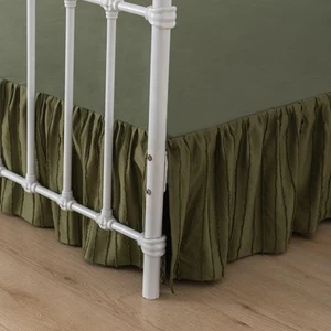Bed Skirt Queen Size Ruffled Bed Skirt with Split Corners, 14 Inch Drop Dust ... - Picture 1 of 7